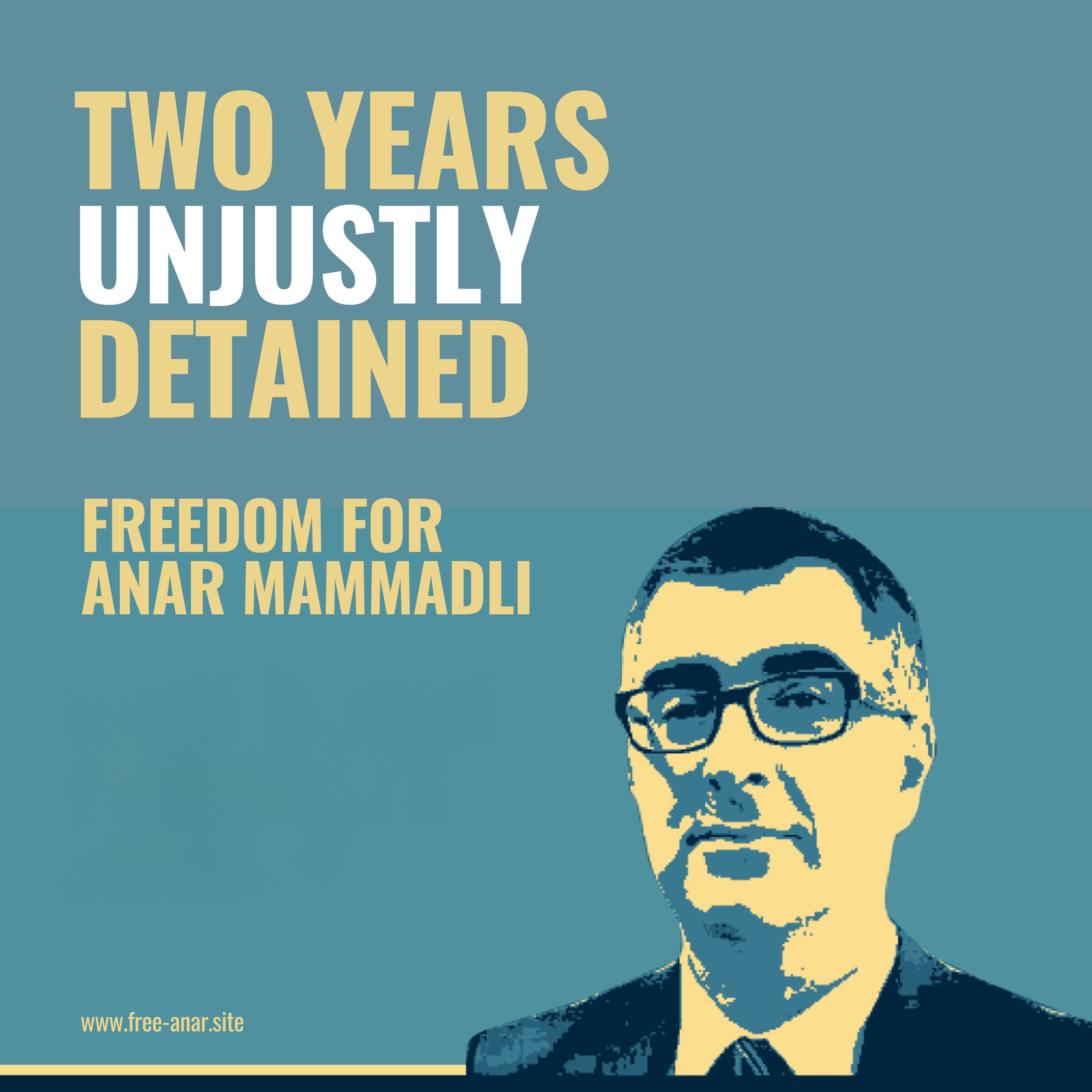 Two Years Unjustly Detained square: Freedom for Anar Mammadli